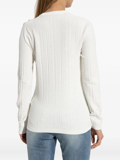 Balmain button-detail long-sleeve jumper - Neutrals