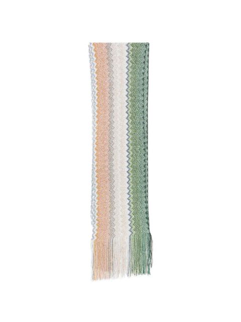 Missoni zigzag fringed scarf - Green - zdjęcie produktu nr 1