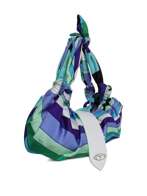 PUCCI Iride-print knotted shoulder bag - Green