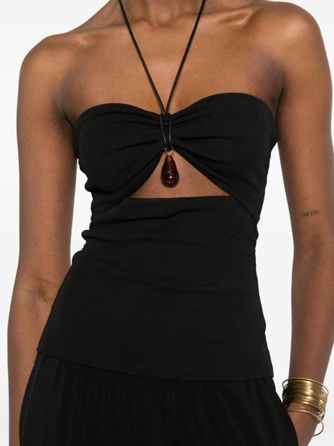 Nanushka cutout strap bandeau top - Black