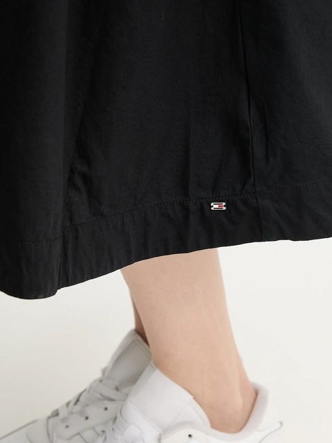 Tommy Hilfiger sukienka bawełniana kolor czarny midi rozkloszowana WW0WW45835