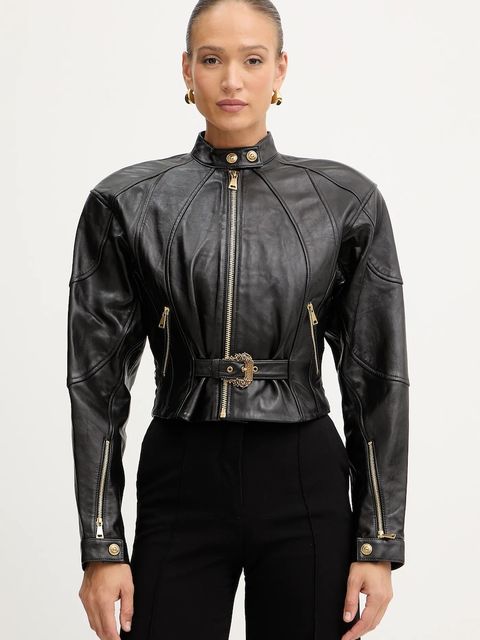 Versace Jeans Couture ramoneska skórzana kolor czarny przejściowa 79HAVP03 CP021 - zdjęcie produktu nr 1