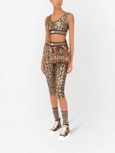 Dolce & Gabbana small Crespo leopard-print satchel bag - Brown