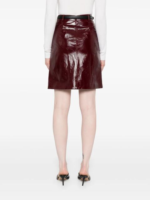Self-Portrait leather skirt - Red