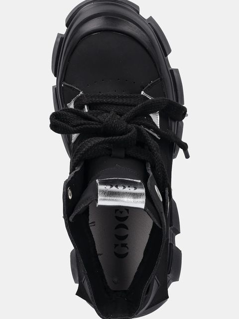 GOE workery skórzane damskie kolor czarny na platformie SS2N4054 BLACK