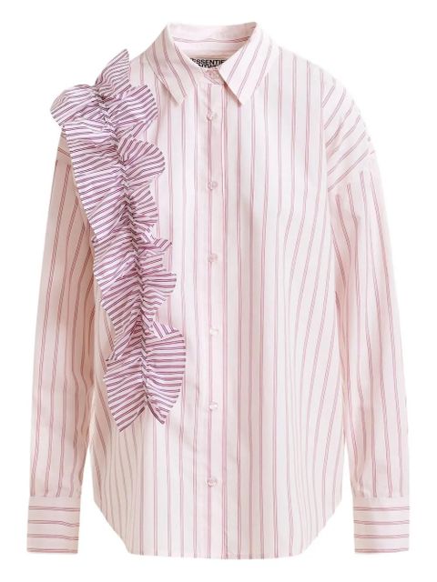 Essentiel Antwerp Ibody ruffle-detail striped shirt - Red - zdjęcie produktu nr 1