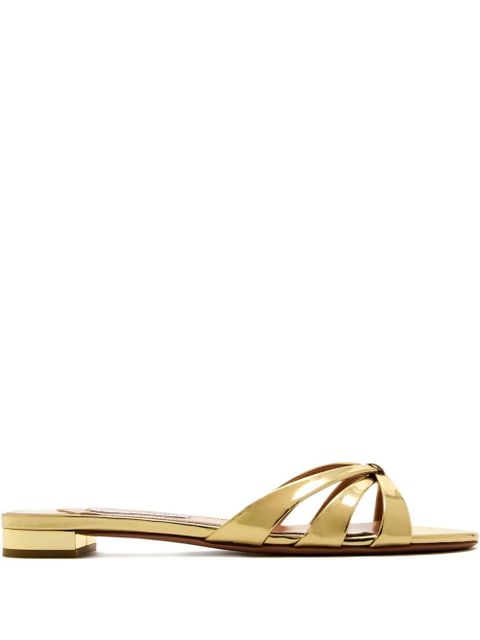 Aquazzura Tati metallic leather sandals - Yellow - zdjęcie produktu nr 1
