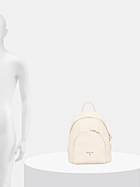 Patrizia Pepe plecak skórzany damski kolor beżowy mały gładki 8B0325 L001