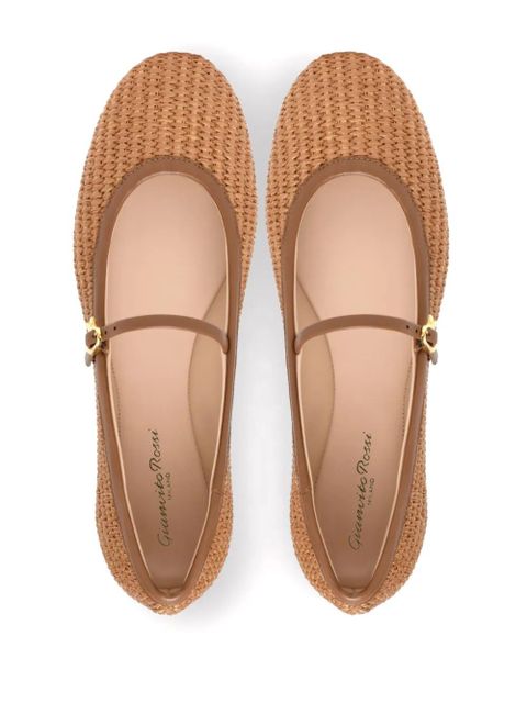 Gianvito Rossi Carla raffia ballet pumps - Brown