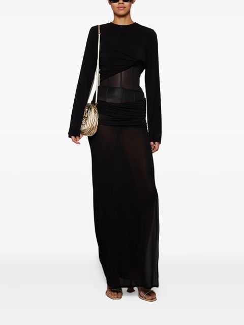 Christopher Esber Coiled jersey corseted long-sleeve T-shirt - Black