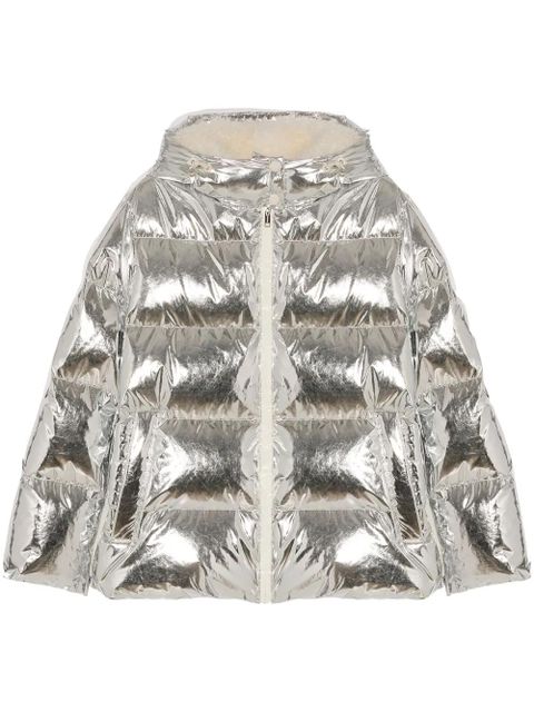 Yves Salomon metallic-finish coat - Silver - zdjęcie produktu nr 1