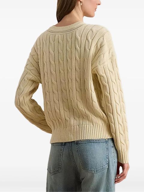 Lauren Ralph Lauren Cricket cable-knit V-neck sweater - Neutrals