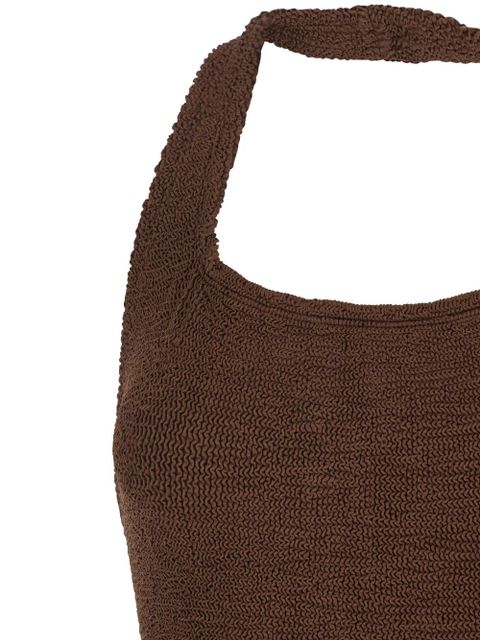 Hunza G Sandy halterneck swimsuit - Brown