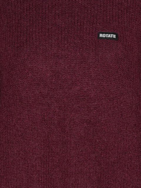 ROTATE BIRGER CHRISTENSEN logo-patch balloon-sleeve knitwear - Red