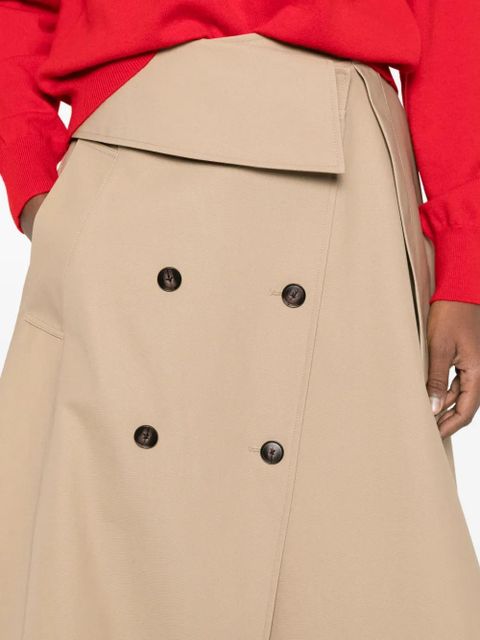 Róhe asymmetric double-layer midi skirt - Neutrals