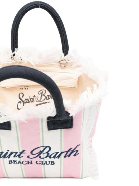 MC2 Saint Barth striped frayed-edge beach bag - Pink