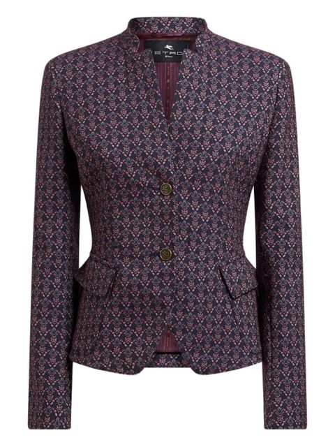 ETRO jacquard single-breasted blazer - Blue - zdjęcie produktu nr 1