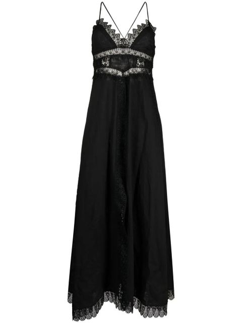 Charo Ruiz Ibiza lace-trimmed maxi dress - Black - zdjęcie produktu nr 1