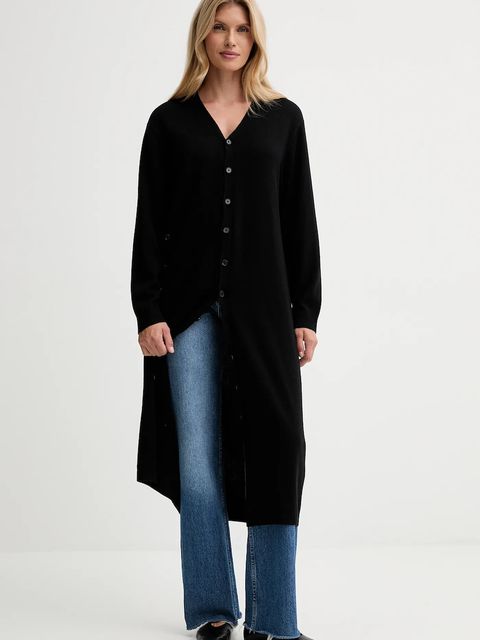 ISABELLE BLANCHE kardigan z dodatkiem wełny damski kolor czarny lekki IS25FW-M184-F008 - zdjęcie produktu nr 2