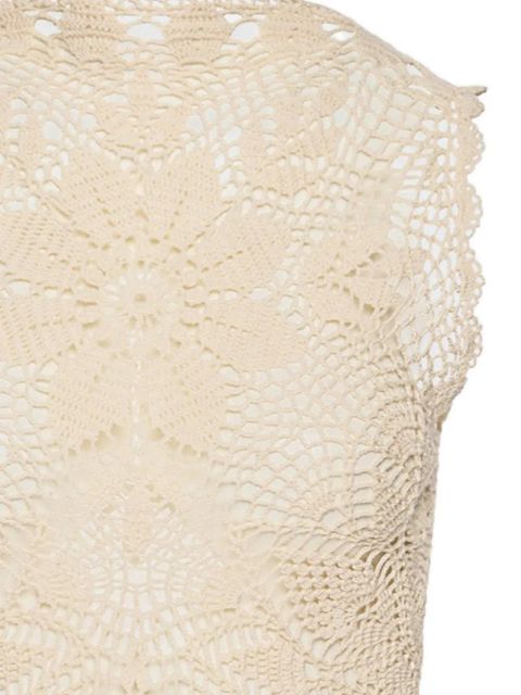 Magda Butrym crochet round-neck top - Neutrals