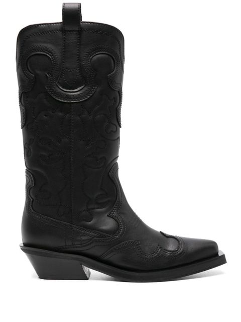 GANNI panelled calf-length boots - Black - zdjęcie produktu nr 1