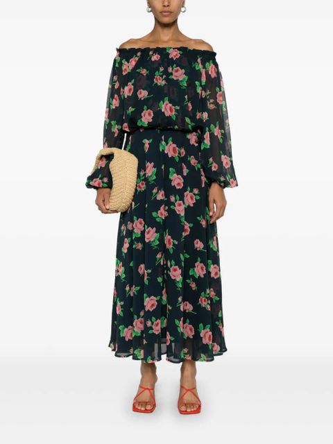 ROTATE BIRGER CHRISTENSEN floral-print chiffon maxi dress - Blue - zdjęcie produktu nr 2