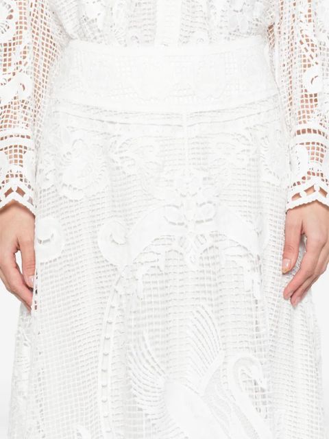 FARM Rio broderie-anglaise maxi skirt - White