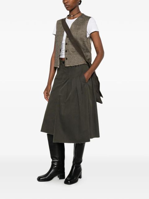 OUR LEGACY Base V-neck waistcoat - Green - zdjęcie produktu nr 2