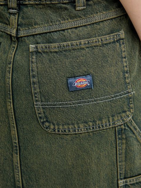 Dickies spódnica jeansowa kolor zielony midi prosta DK0A866SK571