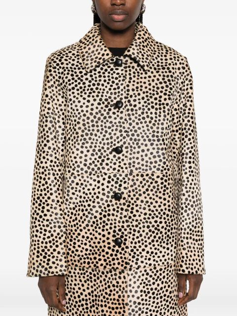 Róhe single-breasted animal-print coat - Neutrals