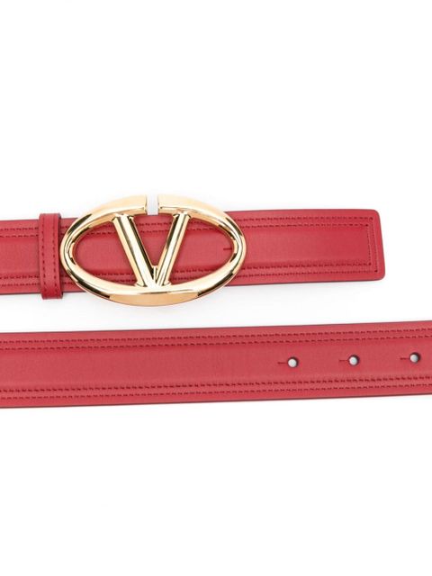 Valentino Garavani VLogo-buckle leather belt - Red