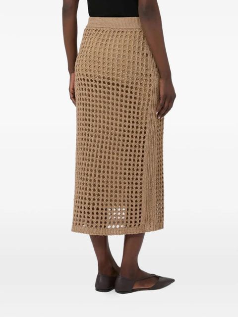 Max Mara openwork knitted skirt - Neutrals