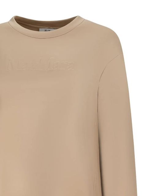 Max Mara long-sleeves embossed-logo sweatshirt - Neutrals
