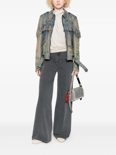 Golden Goose fringed leather jacket - Blue - zdjęcie produktu nr 2