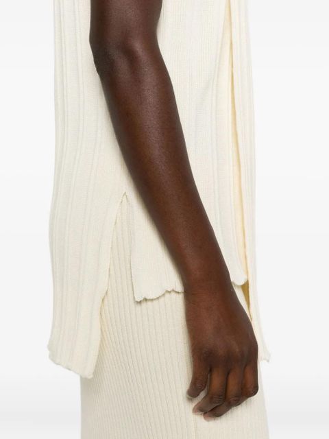 Jil Sander ribbed sleeveless top - Neutrals