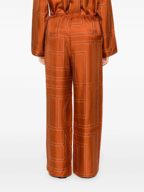 TOTEME monogram silk trousers - TERRACOTTA 161