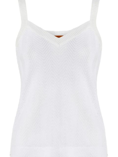 Missoni V-neck zigzag-pattern tank top - White - zdjęcie produktu nr 2
