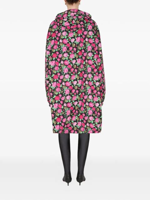Balenciaga floral-print coat - Black