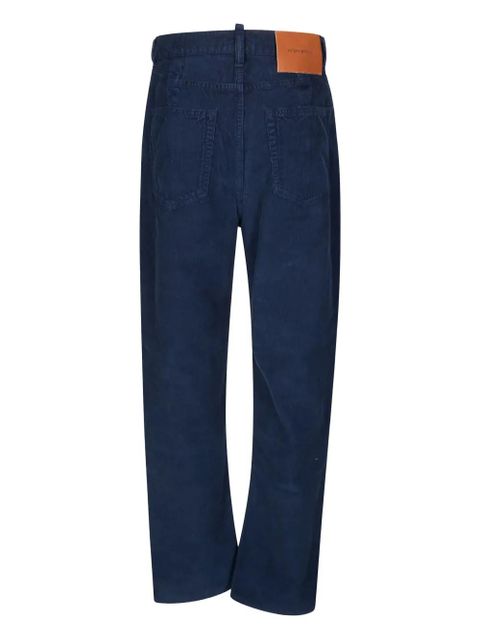 Victoria Beckham corduroy-effect logo-patch jeans - Blue