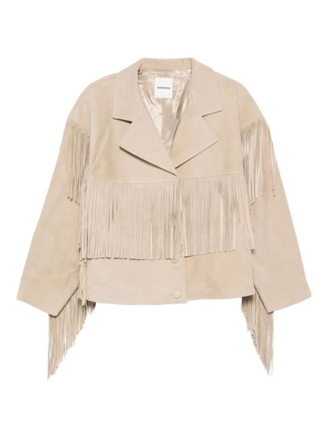 SANDRO fringed suede jacket - Neutrals - zdjęcie produktu nr 1