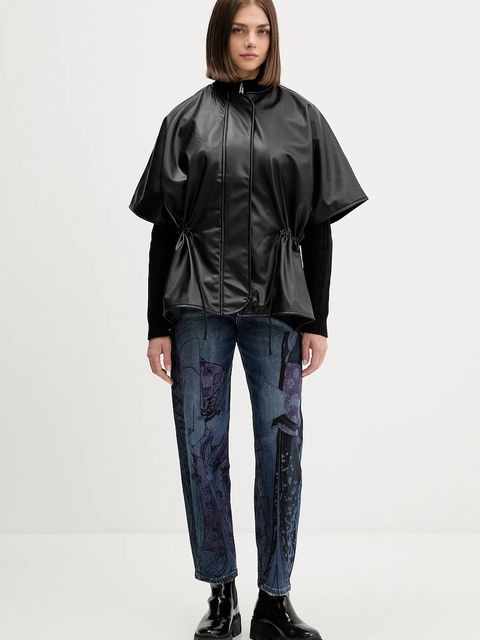 Desigual kurtka REVIVAL RICHMOND kolor czarny przejściowa oversize 25WAIP04 - zdjęcie produktu nr 2