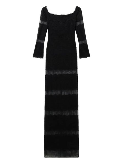 Blumarine lace off-the-shoulder maxi dress - Black - zdjęcie produktu nr 1