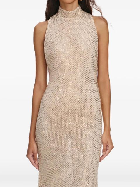 Self-Portrait crystal embellished maxi dress - Neutrals