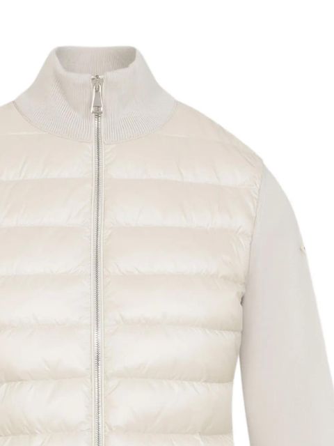 Moncler quilted knit-panel jacket - White