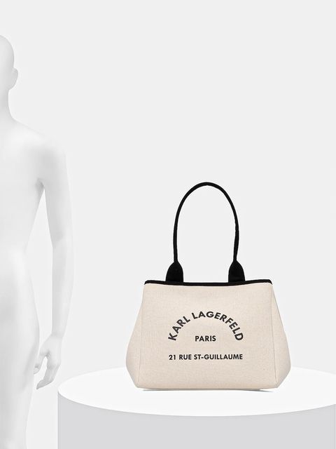 Karl Lagerfeld torebka bawełniana K/RSG kolor beżowy B1W50010
