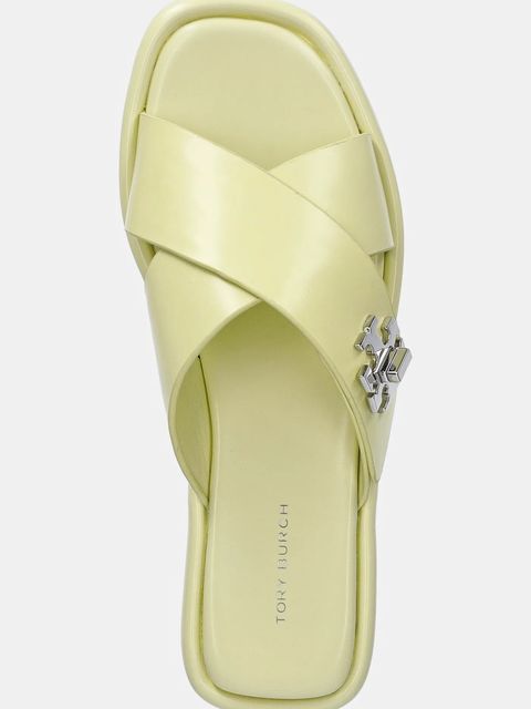 Tory Burch klapki skórzane T Lock Cross Band Slide