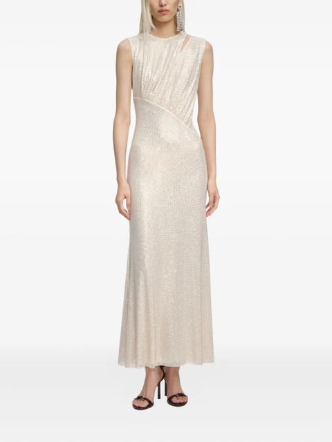 Self-Portrait cut-out midi dress - Neutrals - zdjęcie produktu nr 2