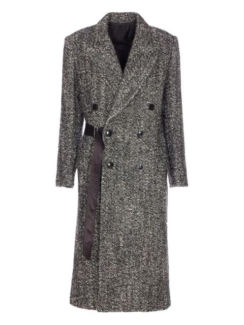 ISABEL MARANT herringbone double-breasted coat - Grey - zdjęcie produktu nr 1
