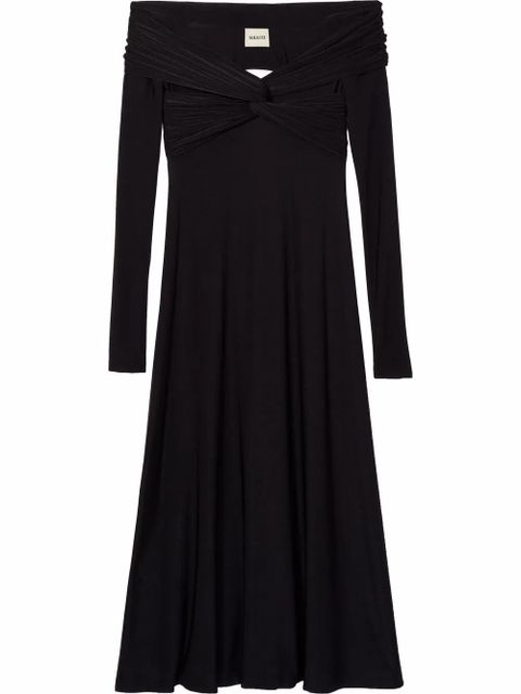 KHAITE Cerna off-shoulder midi dress - Black - zdjęcie produktu nr 1