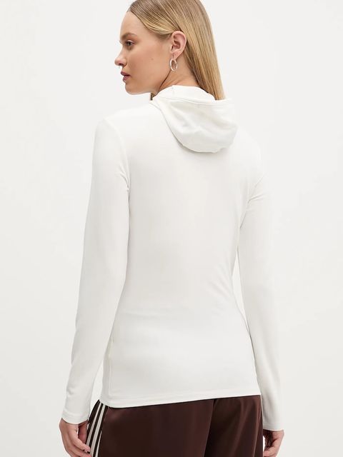 adidas Originals bluza Premium Essentials damska kolor biały z kapturem gładka JY2907 - zdjęcie produktu nr 2